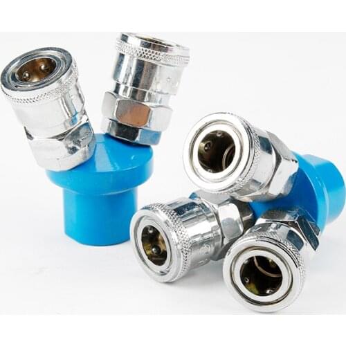 SMY Pneumatic Connector Round Two-way Quick Plug Connector Air Pump Air Compressor Fittings Ordinary Internal Screw 2 Points SMV