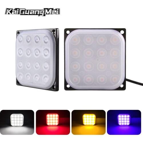 Car Accessories 16LED Guide Square Light 48W Truck LED Tail Light Car Motorcycle Emergency Warning Flash LED Strobe Light 12-24V