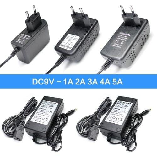 Universal 9V Power Supply Adapter Charger,9V 1A 2A 3A 4A 5A 9 V Volt Power Supply Transformer,DC 220V to 12V For Led Light Lamp