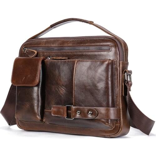 Vintage Male Messenger Bags Men Bolsos Male Crossbody Bags Mans Handbag Sling Bag Man Bag Genuine Leather Mens Shoulder Bag