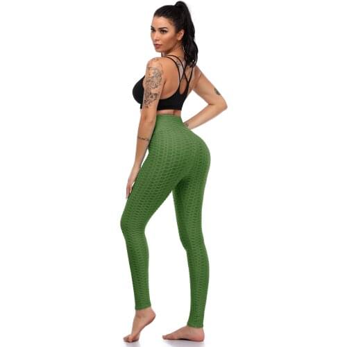 Witbuy Womens Leggings Green Sexy High Waist Push Up Autumn Sport Fitness Solid Spandex Thin Full Ankle Length Pants Female New