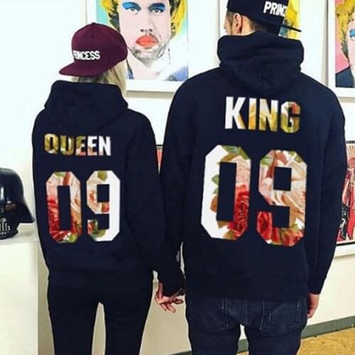 Woman Hoodies Pullover Womens Harajuku Fashion Streetwear Sweatshirt Cute King Queen Hoodie Oversized Sweatshirt