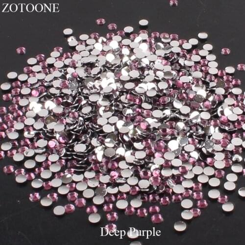 ZOTOONE FlatBack Resin Nail Art Non HotFix Deep purple Rhinestones Stones For Clothes Decorations DIY Strass Crystals Applique E