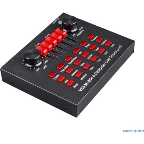 K92F Sound Card Microphone Sound Mixer Bluetooth-compatible Sound Card Mixing Console Amplifier For Phone PC