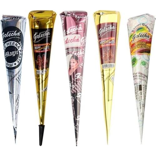 1Pcs Tattoo Painting Cream Henna Tattoo Cream Natural Herbal Temporary Waterproof Tattoo Black Body Painting Ink