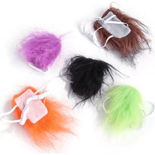 1Pcs Pet Kitten Wig Creative Photo Props Artificial Fur Decor Cat Dog Cosplay Headwear For Halloween Cat Accessories 5 Colors