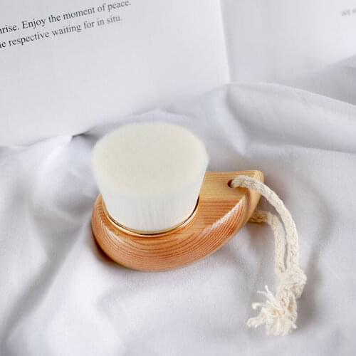 Wood Handle Facial Cleansing Brush Manual Soft Face Massager Skin Pore Clean Brush Face Care Face Brush Cleansing Beauty Tools