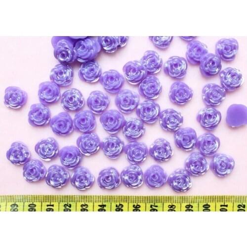 1000pcs of 12mm Acrylic Bling rose cabochons purple shiny for diy or you pick colors