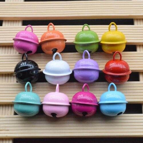 12 Pieces 22mm Candy Color Metal Small Bell DIY Pet Bell Accessories Key Chain Accessories Christmas Tree Jingle Bells