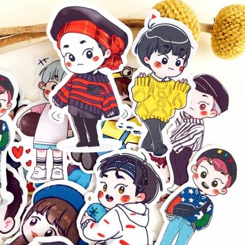 21PCSCute boy Stickers Crafts And Scrapbooking stickers book Student label Decorative sticker kids toys