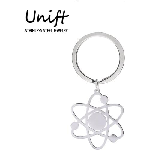 Unift The Bigbang Keychain for Women Mens Stainless Steel Physical Chemistry Science Pendant Key Ring Holder Jewelry Gift