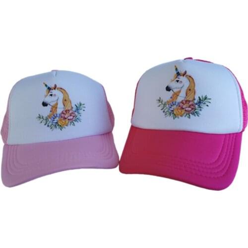 Baby girl hat cap unicorn accessories 2-8 years pink baseball cap summer sun truck hat girls kid cap for children Mesh Hat