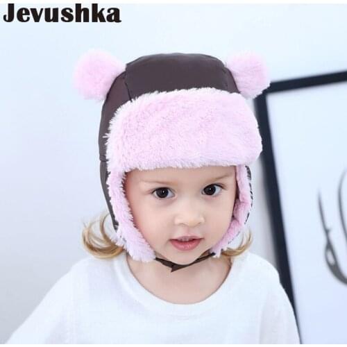 Baby Winter Hat Bomber Hats for Girls Warm Fleece Lining Toddler Caps for Kids Baby Boy Hat HT19013