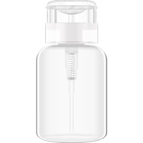 E7CF 200ml Push Down Dispenser Nail Polish Remover Pump Empty Bottle Dispensers