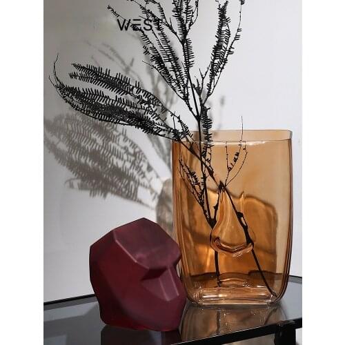 Designer Creative Nordic Face Glass Furnishing Article Living Room Transparent Vase