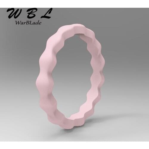 WarBLade New 3mm Hypoallergenic Ring Crossfit Flexible Wave Rubber Ring FDA Food Grade Silicone Finger For Women Wedding Rings