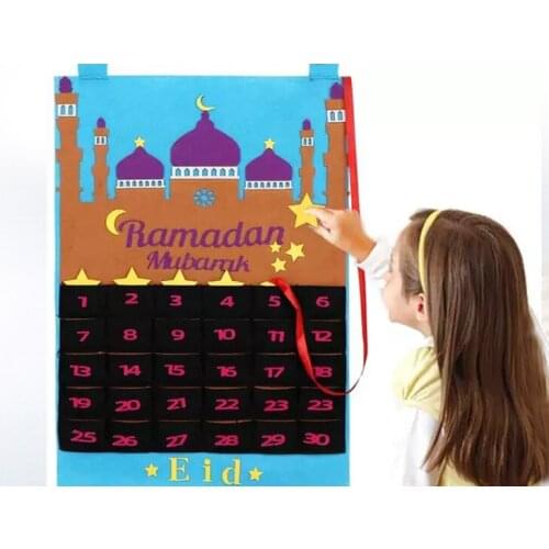 Hot Sale Eid Calendar Countdown Calendar Eid Calender Activities for Kids with 30 Reusable Stars Room Home Decor