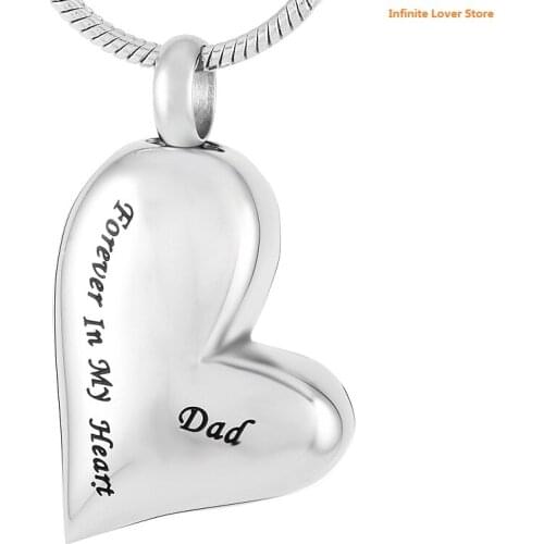 IJD8032-1 20Pcs Forever In My Heart Keepsake Memorial Urn Necklace Stainless Steel Cremation Jewelry with Funnel Kit Included