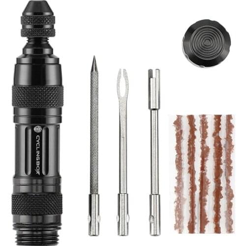 Bicycle Tubeless Tire Patching Tool Tire Drill Puncture Sealant Rubber Stripes Tire Puncture Road Bike Repair Tools Restore Set