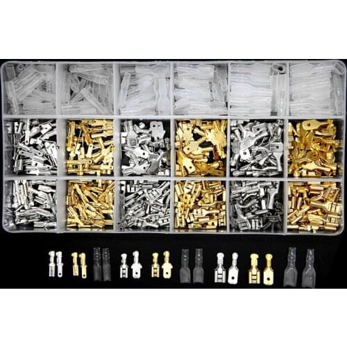 540Pcs Female Male Electrical Spade Wire Butt Connectors Lugs Battery Starter Cable Splice Crimp Terminals Kit Assortment