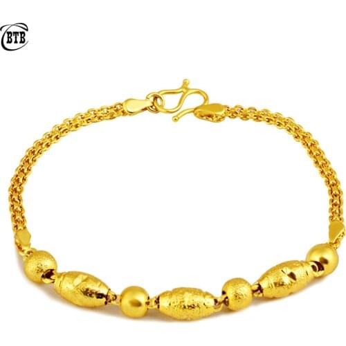 Classic Round Bead Bracelet Gold Mens and Womens Charm Bracelet Islamic Wedding Party Jewelry Holiday Birthday Gift