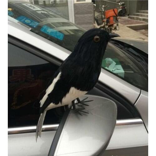 Creative simulation Magpie model foam&furs black bird doll gift about 30cm 2186
