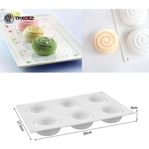 Round Whirlpool Silicone Soap Mold Candle Mold6 Cavities Mousse Cake Mould Handmade Soap Molds DIY Craft Mould Candle Making