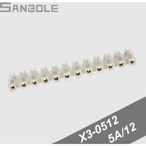 X3-0512 Connection Terminal Block Plastic with screws 5A 12 Position Connector Dual Row Can Cut Use Connection Bar (10PCS)