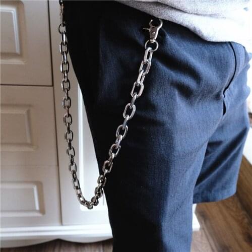 Hip Hop Mens Skeleton Black Gunmetal Wallet Chain Biker Trucker Keychain Punk Wide Heavy Waist Jeans Chain DR42