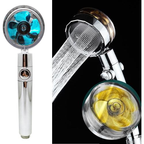 2021 Shower Head Water Saving Flow 360 Degrees Rotating With Small Fan ABS Rain High Pressure spray Nozzle Bathroom Accessories