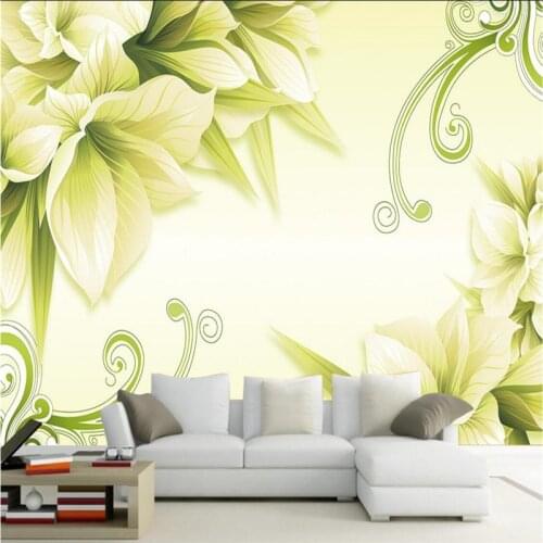 Beibehang Wallpaper Mural Wall Sticker Modern Simple Flower Flower Plant Background Wall papel de parede 3d para sala atacado
