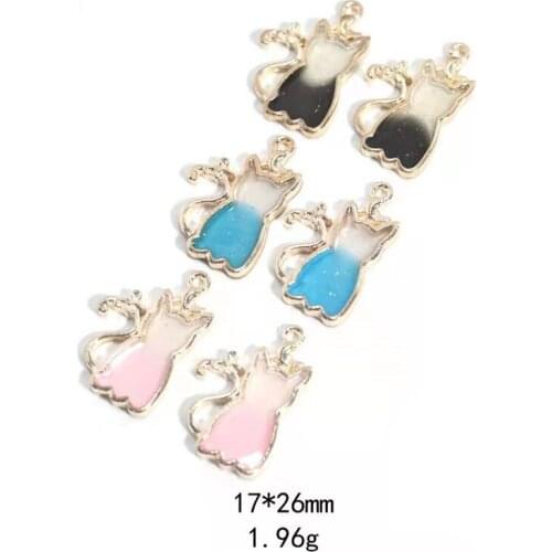 New Pearly Light Cat Dripping Oil Alloy Jewelry Accessories DIY Handmade Homemade Earrings Necklace Pendant ValentineS Day Gift