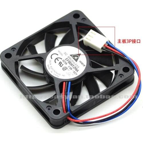 Detla Electronics EFB0612MA 5C2Y DC 12V 0.12A 60x60x10mm Server Cooling Fan