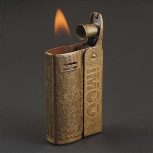 Genuine IMCO Lighter Vintage Copper Kerosene Lighters Retro Flame Petrol Lighter Novelty Gadget Original Oil gasoline Fire Gift
