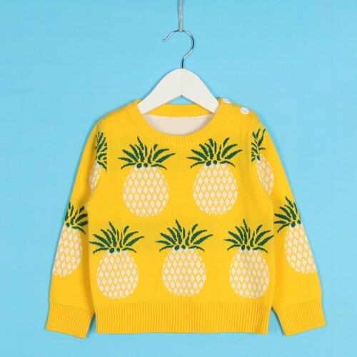 Autumn Winter Boys Girls Childrens Clothing Pineapple Knitted Sweaters Kids Baby Boys Girls Cotton Sweaters Tops