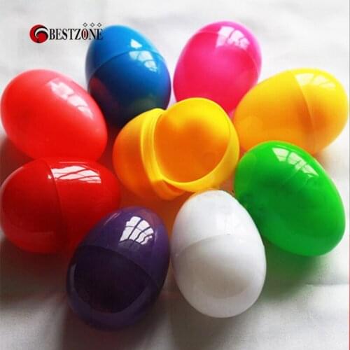 100pcs 40*60mm small Plastic Easter Egg Solid Color Empty Plastic Capsule For Easter /Gift /Party Decoration