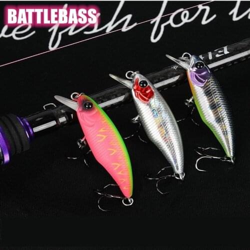 BATTLEBASS NEW 52mm 4.5g Minnow Stream Fishing lure Mini Trout baits small whopper vibrating light sinking micro fish crankbait