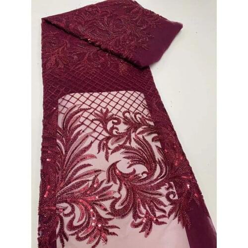 Luxury Wedding Bridal ZH-218882 Lace Fabric with sequinsTulle Embroidery Lace Fabric