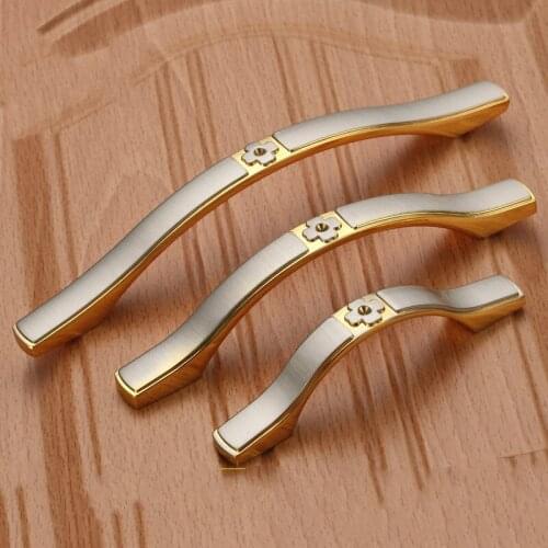 Zinc Alloy Handle Modern Simple Cabinet Door Handle European Style Wardrobe Drawer Handle Solid Double Color