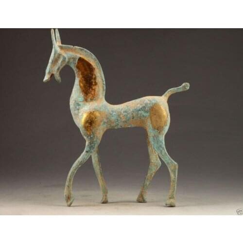 Elaborate Old Chinese Classical Copper Vivid Deer Statue