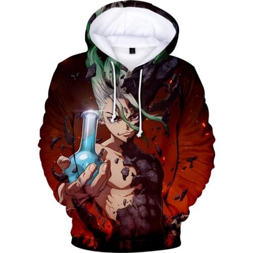 Hot Anime Drstone Hoodies Men Women Hoodies TMS Entertainment Recompose 3D Anime Dr Stone Hoodies Teenage Autumn Warm Sweatshirt