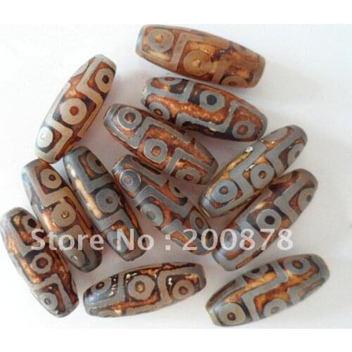 TSB0426 Tibetan nine eyes Dzi beads,30mm,natural Agate antiqued dzi loose beads,stone loose beads