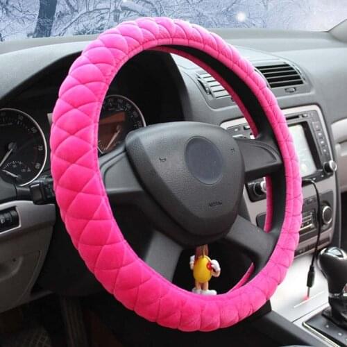 Winter steering wheel cover Warm cover Simple and stylish steering wheel cover Short plush steering wheel cover
