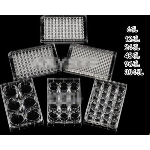 1pc 6/12/24/48/96/384 hole well Cell Culture Plates Flat Bottom Lab supplies flat Round bottom Flat TC Culet