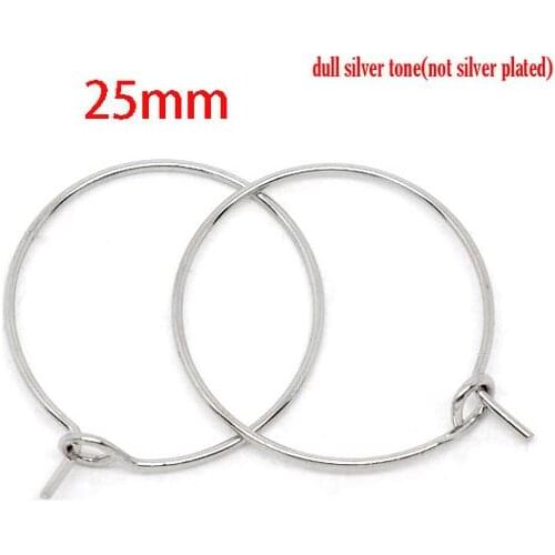 Best Quality 1000 Pcs Silver Tone Earring Hoops Wine Glass Charm Rings 25mm DIY Findings Jewelry Making (w00868T)