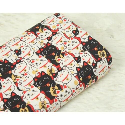 150CM*50CM cotton fabric Japanese soft breeze cartoon cat printing fabric, handmade DIY patchwork mouth gold package cloth