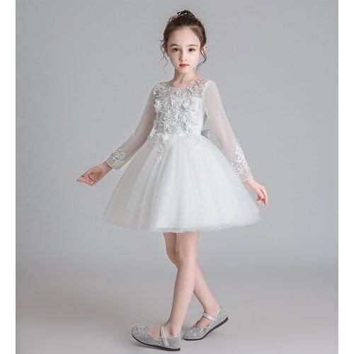 2020 Christmas New Children Princess Dressmesh Sleeve Wedding Dress Big Children Dresses Show Costume Dress For Girls Vestidos