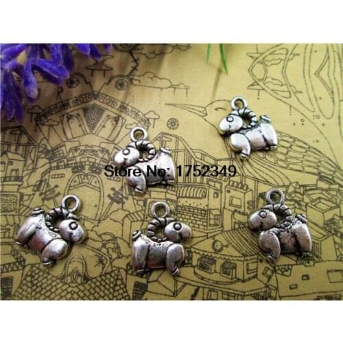 30pcs--Sheep Charms, Antique Tibetan Silver Mini sheep charm pendants, animal charms 12x14mm