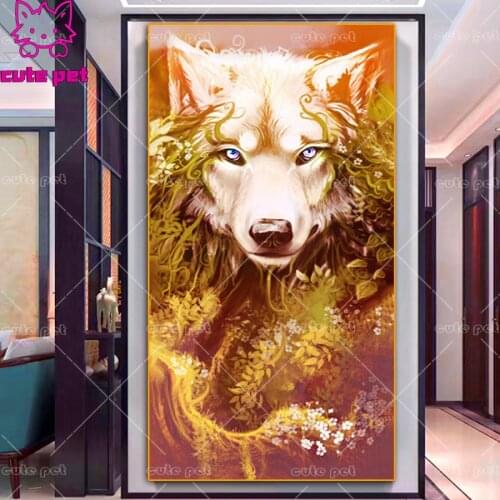 DIY Diamond Embroidery"Animal Timber Wolf"5d Full Square Drill Diamond Painting Cross Stitch Mosaic diamond picture Decor large