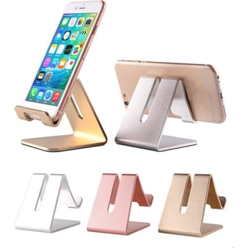 Aluminum Metal Phone Holder Desktop Universal Non-slip Mobile Phone Stand Desk Hold for iPhone IPad Samsung Tablet